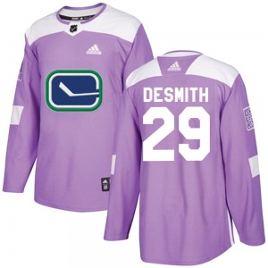 Youth Casey DeSmith Vancouver Canucks Adidas Authentic Purple Fights Cancer Practice Jersey