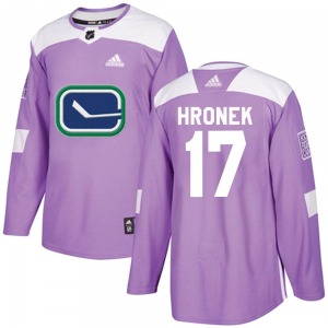 Youth Filip Hronek Vancouver Canucks Adidas Authentic Purple Fights Cancer Practice Jersey