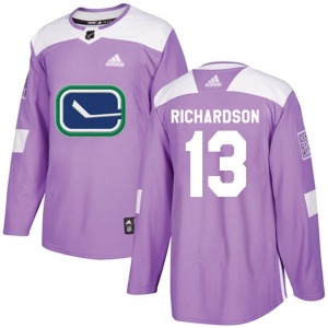 Youth Brad Richardson Vancouver Canucks Adidas Authentic Purple Fights Cancer Practice Jersey