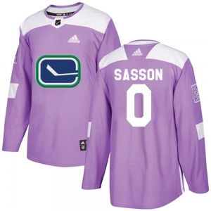 Youth Max Sasson Vancouver Canucks Adidas Authentic Purple Fights Cancer Practice Jersey
