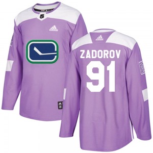 Youth Nikita Zadorov Vancouver Canucks Adidas Authentic Purple Fights Cancer Practice Jersey