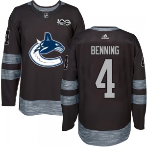 Youth Jim Benning Vancouver Canucks Authentic Black 1917-2017 100th Anniversary Jersey
