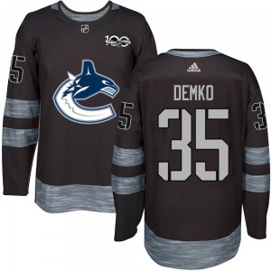 Youth Thatcher Demko Vancouver Canucks Authentic Black 1917-2017 100th Anniversary Jersey