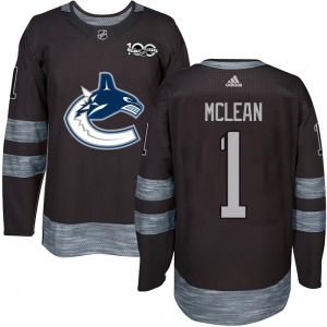 Youth Kirk Mclean Vancouver Canucks Authentic Black 1917-2017 100th Anniversary Jersey