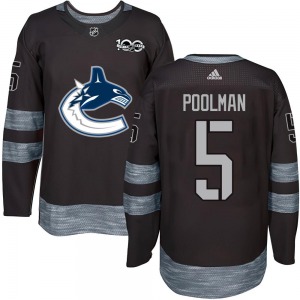 Youth Tucker Poolman Vancouver Canucks Authentic Black 1917-2017 100th Anniversary Jersey