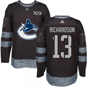 Youth Brad Richardson Vancouver Canucks Authentic Black 1917-2017 100th Anniversary Jersey