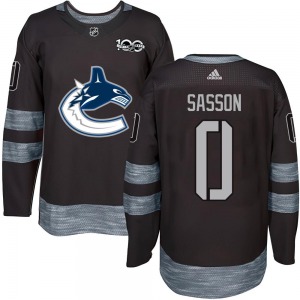 Youth Max Sasson Vancouver Canucks Authentic Black 1917-2017 100th Anniversary Jersey