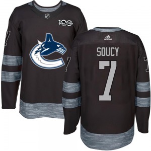 Youth Carson Soucy Vancouver Canucks Authentic Black 1917-2017 100th Anniversary Jersey