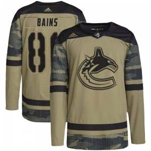Youth Arshdeep Bains Vancouver Canucks Adidas Authentic Camo Military Appreciation Practice Jersey