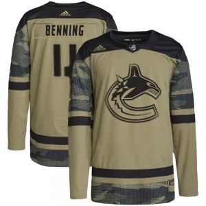Youth Jim Benning Vancouver Canucks Adidas Authentic Camo Military Appreciation Practice Jersey