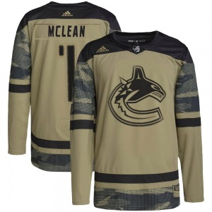 Youth Kirk Mclean Vancouver Canucks Adidas Authentic Camo Military Appreciation Practice Jersey
