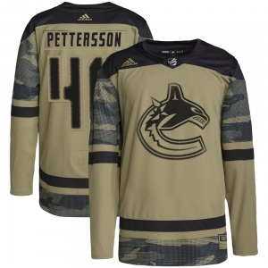Youth Elias Pettersson Vancouver Canucks Adidas Authentic Camo Military Appreciation Practice Jersey
