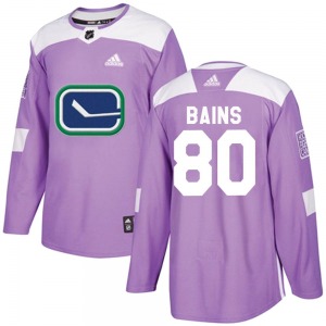 Arshdeep Bains Vancouver Canucks Adidas Authentic Purple Fights Cancer Practice Jersey