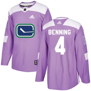 Jim Benning Vancouver Canucks Adidas Authentic Purple Fights Cancer Practice Jersey