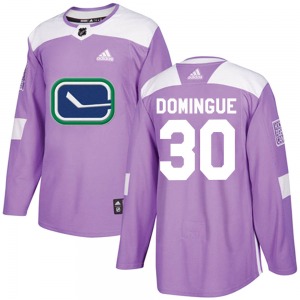Louis Domingue Vancouver Canucks Adidas Authentic Purple ized Fights Cancer Practice Jersey