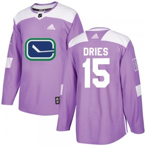 Sheldon Dries Vancouver Canucks Adidas Authentic Purple Fights Cancer Practice Jersey