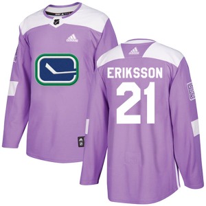 Loui Eriksson Vancouver Canucks Adidas Authentic Purple Fights Cancer Practice Jersey
