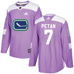 Nic Petan Vancouver Canucks Adidas Authentic Purple Fights Cancer Practice Jersey