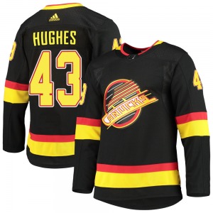 Youth Quinn Hughes Vancouver Canucks Adidas Authentic Black Alternate Primegreen Pro Jersey