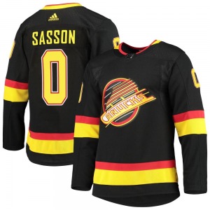 Youth Max Sasson Vancouver Canucks Adidas Authentic Black Alternate Primegreen Pro Jersey