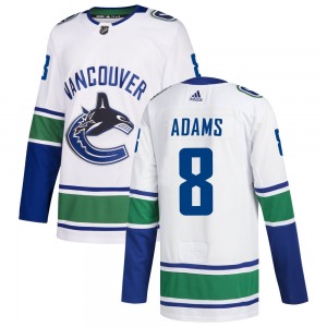 Greg Adams Vancouver Canucks Adidas Authentic White zied Away Jersey
