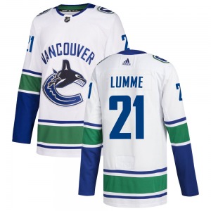 Jyrki Lumme Vancouver Canucks Adidas Authentic White zied Away Jersey