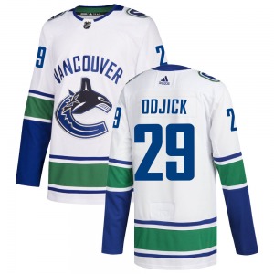 Gino Odjick Vancouver Canucks Adidas Authentic White zied Away Jersey