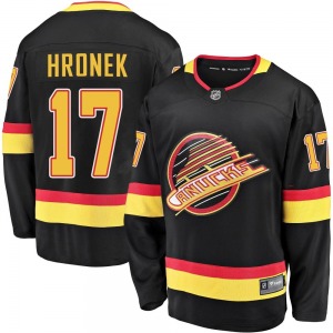 Filip Hronek Vancouver Canucks Fanatics Branded Premier Black Breakaway 2019/20 Flying Skate Jersey