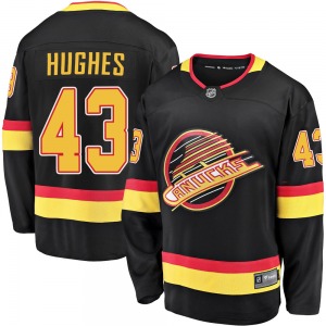 Quinn Hughes Vancouver Canucks Fanatics Branded Premier Black Breakaway 2019/20 Flying Skate Jersey