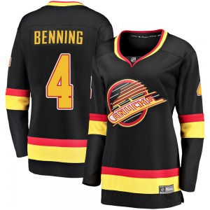 Women's Jim Benning Vancouver Canucks Fanatics Branded Premier Black Breakaway 2019/20 Flying Skate Jersey