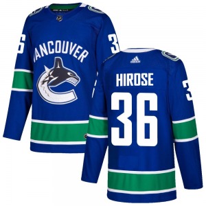 Youth Akito Hirose Vancouver Canucks Adidas Authentic Blue Home Jersey