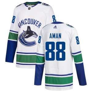 Youth Nils Aman Vancouver Canucks Adidas Authentic White zied Away Jersey