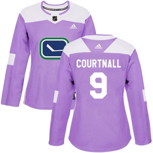 Women's Russ Courtnall Vancouver Canucks Adidas Authentic Purple Fights Cancer Practice Jersey