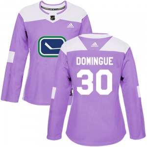 Women's Louis Domingue Vancouver Canucks Adidas Authentic Purple ized Fights Cancer Practice Jersey