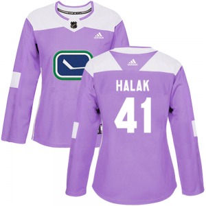 Women's Jaroslav Halak Vancouver Canucks Adidas Authentic Purple Fights Cancer Practice Jersey