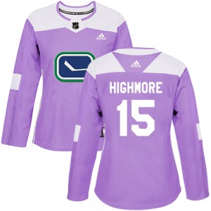Women's Matthew Highmore Vancouver Canucks Adidas Authentic Purple Fights Cancer Practice Jersey