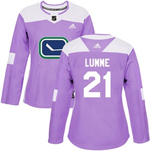 Women's Jyrki Lumme Vancouver Canucks Adidas Authentic Purple Fights Cancer Practice Jersey