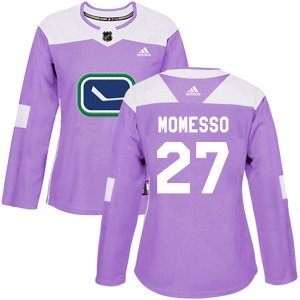 Women's Sergio Momesso Vancouver Canucks Adidas Authentic Purple Fights Cancer Practice Jersey