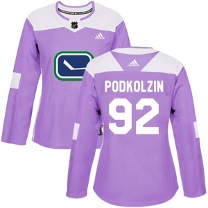 Women's Vasily Podkolzin Vancouver Canucks Adidas Authentic Purple Fights Cancer Practice Jersey