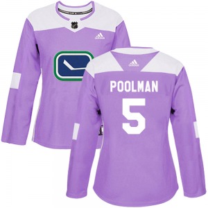 Women's Tucker Poolman Vancouver Canucks Adidas Authentic Purple Fights Cancer Practice Jersey