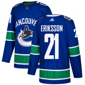 Youth Loui Eriksson Vancouver Canucks Adidas Authentic Blue Home Jersey