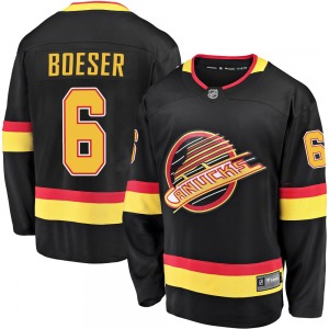 Youth Brock Boeser Vancouver Canucks Fanatics Branded Premier Black Breakaway 2019/20 Flying Skate Jersey