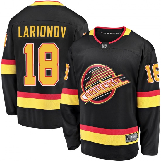 Youth Igor Larionov Vancouver Canucks Fanatics Branded Premier Black Breakaway 2019/20 Flying Skate Jersey