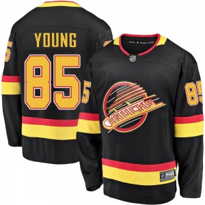 Youth Ty Young Vancouver Canucks Fanatics Branded Premier Black Breakaway 2019/20 Flying Skate Jersey