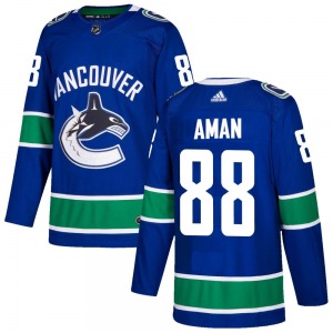 Nils Aman Vancouver Canucks Adidas Authentic Blue Home Jersey