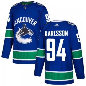 Linus Karlsson Vancouver Canucks Adidas Authentic Blue Home Jersey