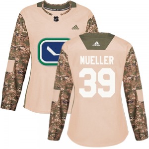 Women's Ty Mueller Vancouver Canucks Adidas Authentic Camo Veterans Day Practice Jersey