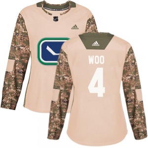 Women's Jett Woo Vancouver Canucks Adidas Authentic Camo Veterans Day Practice Jersey