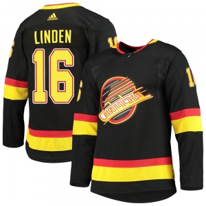 Trevor Linden Vancouver Canucks Adidas Authentic Black Alternate Primegreen Pro Jersey