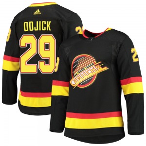 Gino Odjick Vancouver Canucks Adidas Authentic Black Alternate Primegreen Pro Jersey